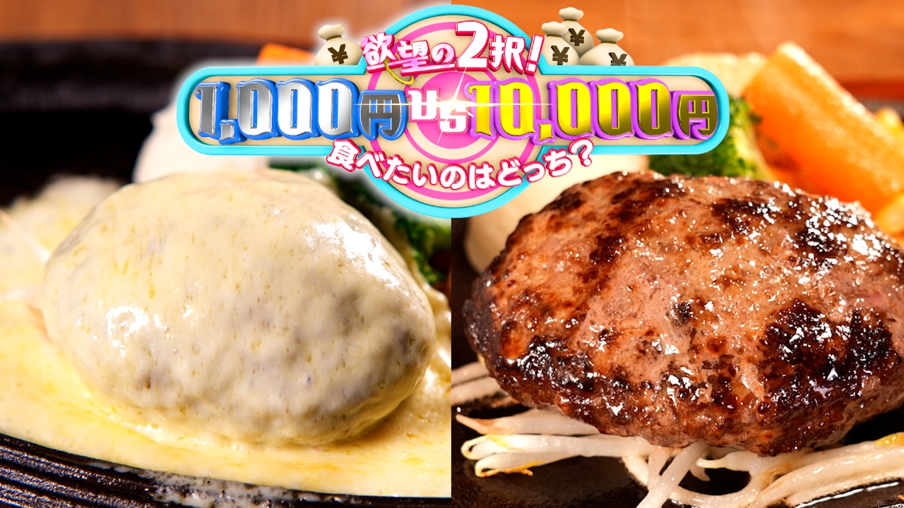 至高の千円ハンバーグVS究極の1万円ハンバーグ