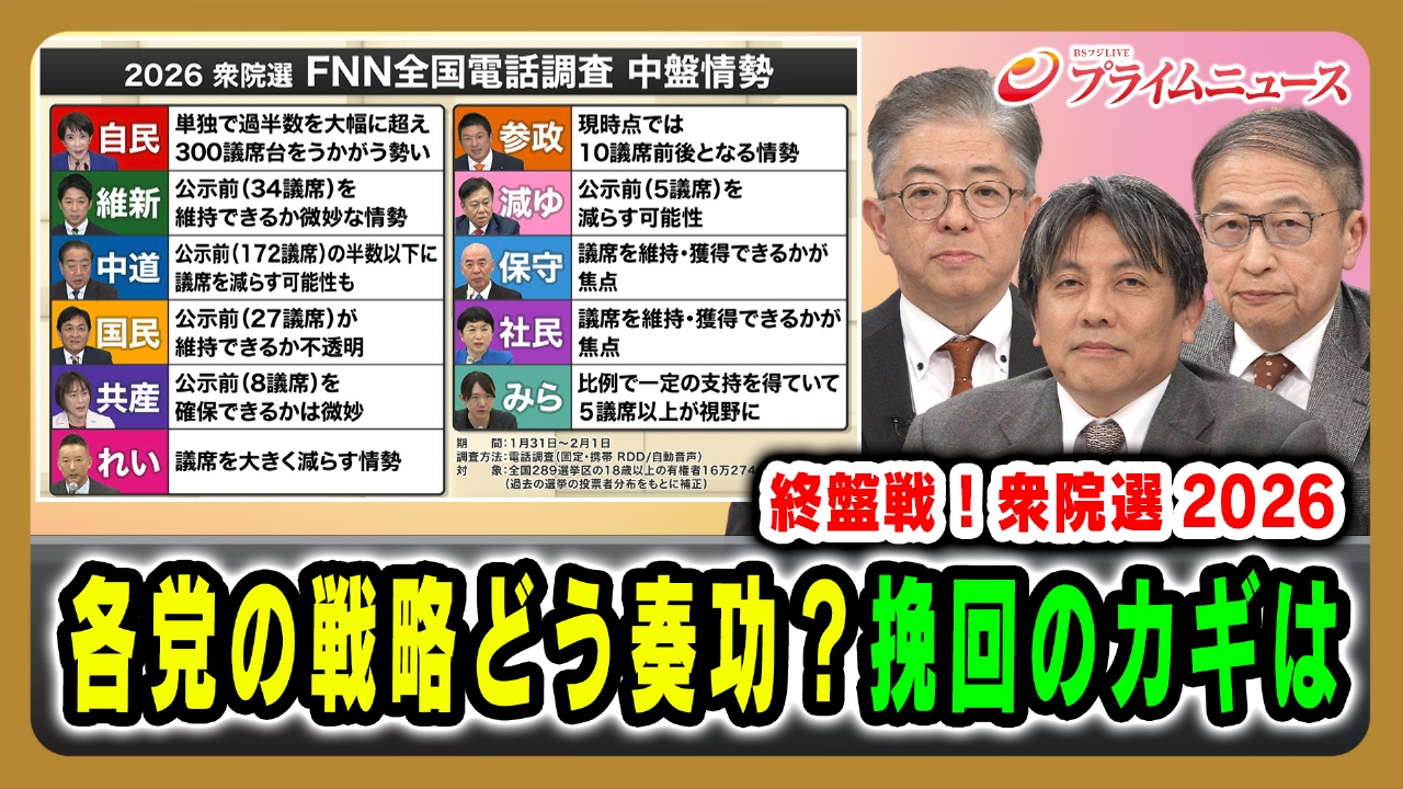 終盤戦！衆院選2026 各党の戦略どう奏功？挽回のカギは