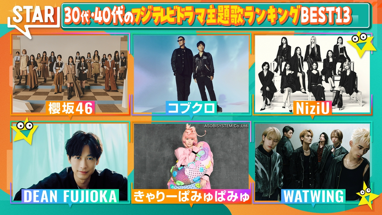 NiziU櫻坂登場！ドラマ主題歌ランキング！