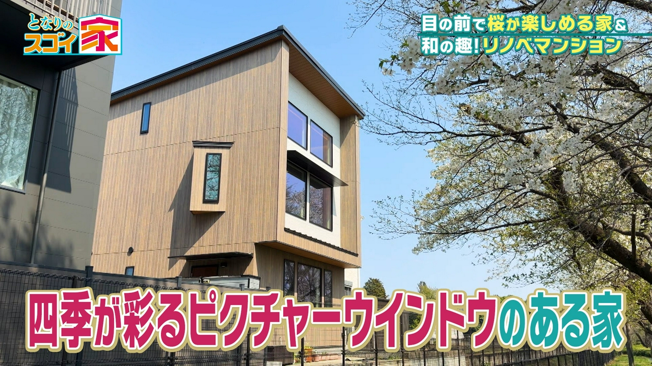 20帖LDK桜を楽しむ4つのピクチャー窓▼和のリノベマンション